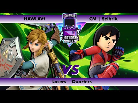 Flynn's Arcade 073 Losers Quarters - HAWTLAVf (Link) vs CM | Seibrik (Mii Brawler) SSBU Tournament