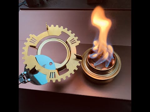 Steampunk & Brass Open Coil Siphon Alcohol Stove For Outdoor Camping Hiking