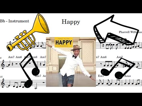 Happy (Pharrell Williams) - Bb Trumpet - Sheet Music - BOSSA NOVA Version - POP Instrumental