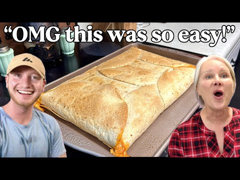 Feed the ENTIRE FAMILY for less than $15! 😱 Chicken Enchilada Sheet Pan Quesadilla