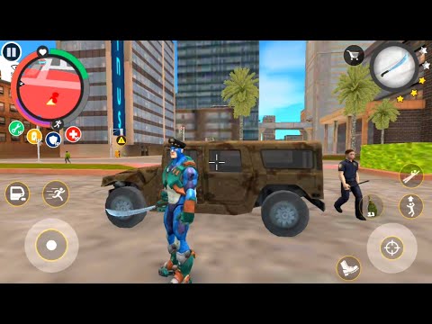 Rope hero vice town game | Rope hero army car place stone military base big action | ios gameplay