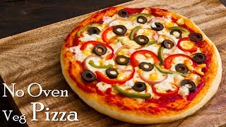 Pizza without Oven| Veg Pizza| Pizza in Kadhai|Homemade Pizza Dough & Sauce ~ The Terrace Kitchen