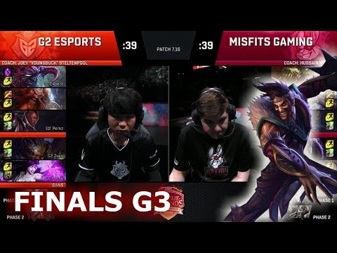 G2 eSports vs Misfits | Game 3 Grand Finals S7 EU LCS Summer 2017 Play-Offs in Paris | G2 vs MSF G3