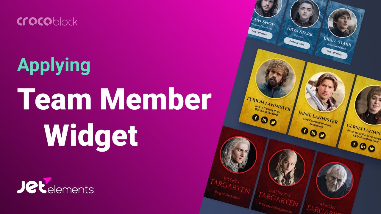How to apply Elementor Team Member Widget | JetElements plugin