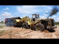 Bad Day At Work Dump Truck Full Loading Stuck In Sand Hard Recovery