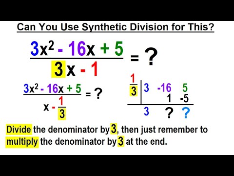 Algebra Ch 50 Synthetic Division 1 of 16 What is Synthetic Division