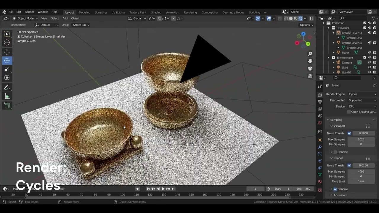 Bronze Lavers 3D Model