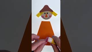 🍂 Fun Paper Scarecrow Craft! DIY Project for Kids 🍁 #craftsathome #craftswithpaper #diycraftsforkids