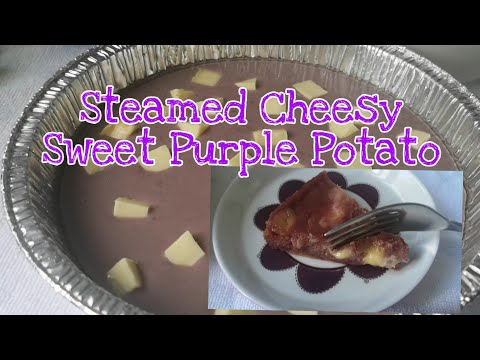 Steamed Cheesy Sweet Purple Potato Cake #NoBake #EasyRecipe