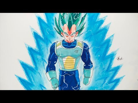 How To Draw Vegeta Super Sayian Blue - Step By Step...