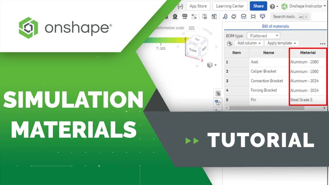 Materials in Onshape Simulation