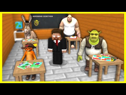 SHREK ÇETESİ OKULA BAŞLADI! 😱 - Minecraft