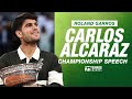 Carlos Alcaraz Championship Speech After EPIC Final 2025 Roland Garros