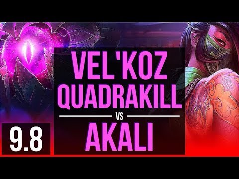 Climb as VEL'KOZ vs AKALI (TOP) | Quadrakill, KDA 9/3/10, Dominating | EUW Grandmaster | v9.8