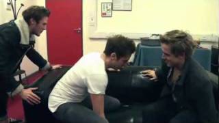 Mcfly - Danny and Tom fall off the sofa.