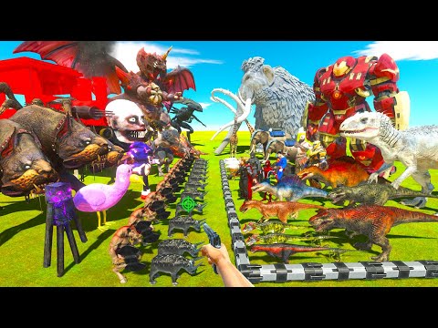 Hulk Busters vs Destoroyah | Carnivore Dinosaurs Fights Fantasy - Animal Revolt Battle Simulator