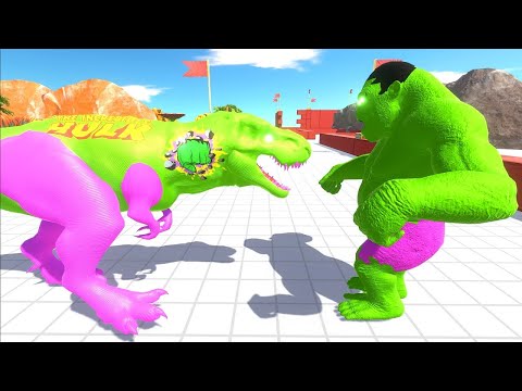HULK T-REX vs HULK GORO DEATH RUN - Animal Revolt Battle Simulator