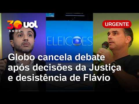 Globo cancela debate após decisões da Justiça sobre Renan Santos e desistência de Flávio Bolsonaro