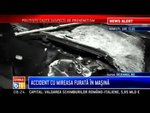 Dej: Accident cu mireasa furata in masina