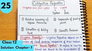 Colligative Properties| Relative Lowering of Vapour Pressure| Solution Chapter-1 Class12 Chemistry