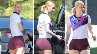 Iggy Azalea Gets CHEEKY In Too-Tiny Shorts While Pumping Gas In L.A.