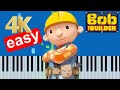 Bob The Builder Intro Theme Song Slow Easy Beginner Piano Tutorial 4K