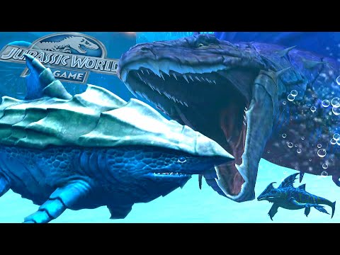 MEGARCHELON Vs DUNKLEOSAURUS Vs PLOTOSAURUS (Max Lv 40) | JURASSIC WORLD THE GAME