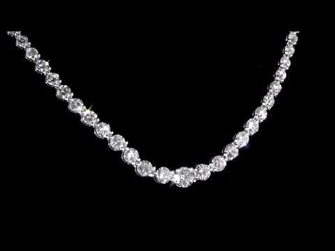 18K WHITE GOLD 13.65CT TDW DIAMOND  "RIVIERA" NECKLACE. Ref. 330-1282
