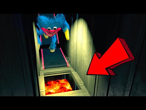 Made a LAVA Trap in Vent and Huggy Wuggy Dropped Into It! [Poppy Playtime]