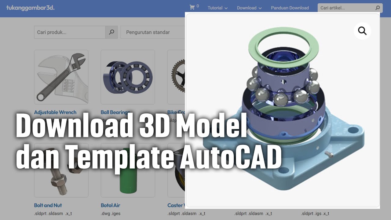 Download 3D Model AutoCAD dan SolidWorks + Template AutoCAD Siap Pakai