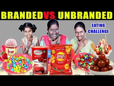 BRANDED VS UNBRANDED EATING CHALLENGE IN FUN GAME WITH TAMIL FOODIES DIVYA VS ANUSHYA KEERTHANA