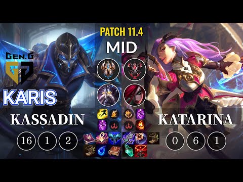GEN Karis Kassadin vs Katarina Mid - KR Patch 11.4