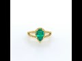 video icon number two for Emerald Pear Shape with Yellow Diamonds in Yellow Gold item 770-00131