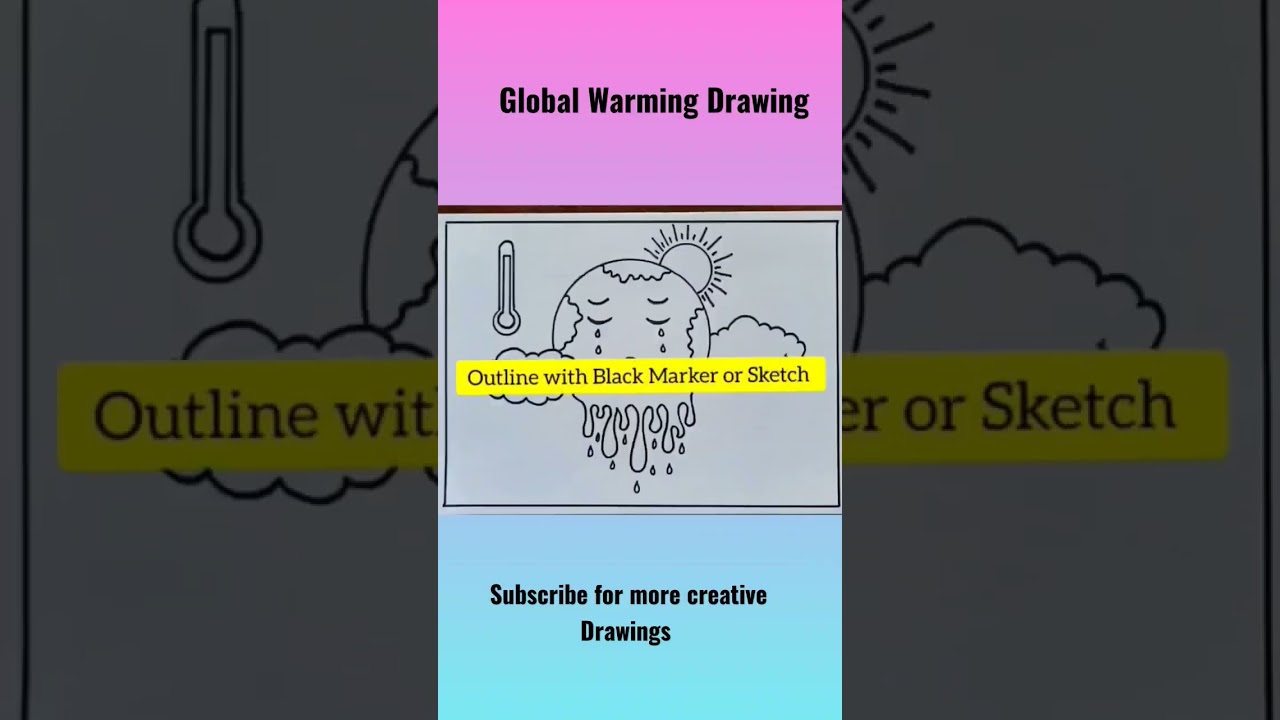 Global Warming Drawing Easy #amritadrawingbook #shorts #globalwarming