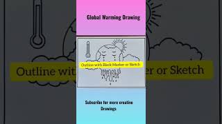 Global Warming Drawing Easy #amritadrawingbook #shorts #globalwarming