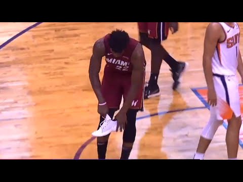 Jimmy Butler's tough finish and 1 while being shoeless!! 30 pts 1st half!?