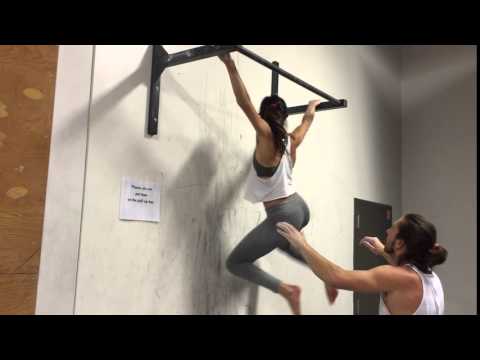 American Ninja Warrior Isaac Caldiero with Laura Kisana pull up bar training