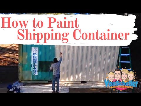 Part of a video titled How To Paint Shipping Container - YouTube