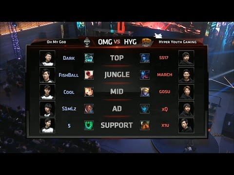 OMG vs HYG Game 1 Highlights - OMG vs Hyper Youth Gaming - LPL Week 1 - SPRING 2016