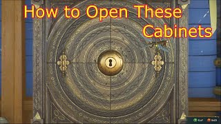 How to Open Wooden Cabinet Doors With Gold Keyhole in the Center - Hogwarts Legacy - Keyhole Middle