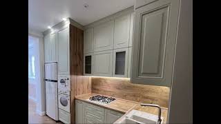 Неоклассическая угловая серая кухня Проект 28 фото 9