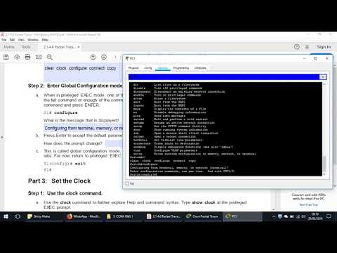 2.1.4.6 Packet Tracer -  Navigating the IOS Tutorial