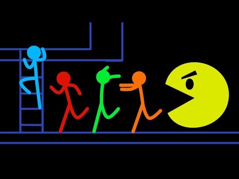 Red and Blue , Stickman Escape Animation - Part 52 ( PACMAN )