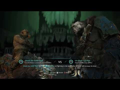 Shadow of war pitfights: cave rat vs gold thief