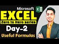 Day 2 Microsoft Excel Full Course Series Useful And Important Formulas In Excel Hindi