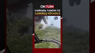 Yangınların dört bir yanını sardığı Balıkesir'de bir yangın da Marmara
