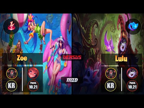 GrandMaster ZOE [Electrocute] (Mid) VS  LULU - Grandmaster KR Patch 10.21