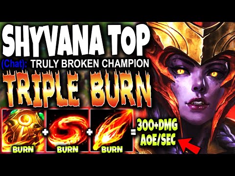 This TRIPLE 300+ AOE 🔥 DMG/SEC  BURN SHYVANA Top Lane Build IS WAY TOO BROKEN for League of legends