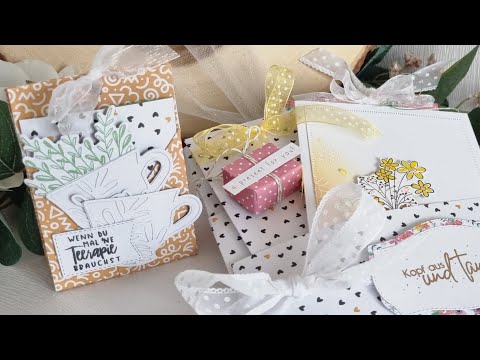 schnell, einfach, Teebeutel Verpackung basteln, aus 30x30 Block von #craftsensations, Teabagholder