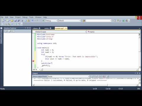Visual C++ 2010 Tutorial 11 - Basic Exception Handling